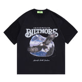 Men T Shirt Printed Rock Loose Bottoming Shirt Casual Short Sleeve T-shirt for Men and Women