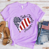 Women's Independence Day T Shirt round Neck Short Sleeve T-shirt