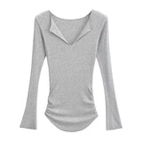 Women's T-Shirt Long-Sleeved T-shirt Women's Tight Bottoming Top