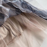 Women Skirt Spring/Summer Mesh Floral Print Pleated Skirt Skirt