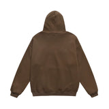Men Fleece Lined Hoodie Winter Hooded Sweater Men Oversize Letters Printed Loose Long Sleeves