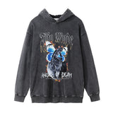 Men Hoodie Sweaters Menswear Casual Loose Long Sleeve Washed Distressed Hoodie
