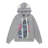 Men Hoodie Printed Cardigan Sweater Boys Hooded Jacket Spring and Autumn