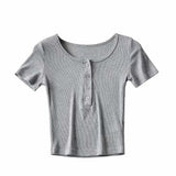 Women T-Shirt Spring round Neck Short Sleeve T-shirt Top