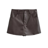 Women Skirt Pu Half-Length Short a Words