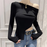 Women Long Sleeve Shirt Autumn Short Top Long Sleeve T-shirt Bottoming Shirt