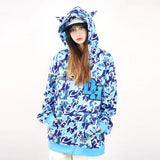 Men Hoodie Devil Horn Hoodie Coat Male Loose Letters
