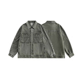 Unisex Jacket Autumn Raglan Washed-out Vintage Jacket