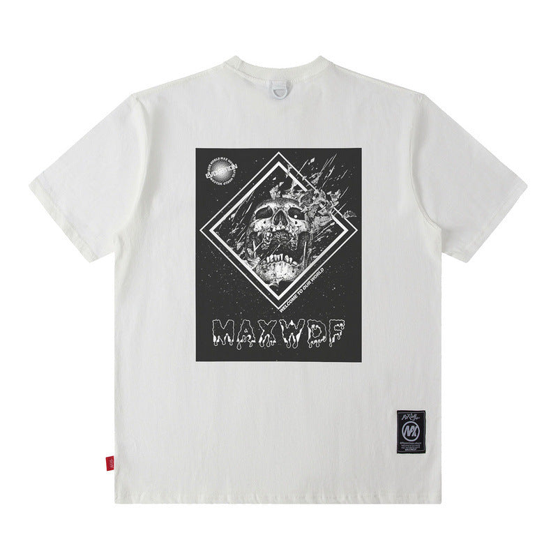 Men's T Shirt Printed Short-Sleeved T-shirt Men's and Women's Retro Loose Top