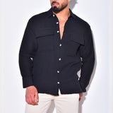 Men's Shirt Cotton Cardigan Front Pocket