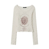 Women Long Sleeve T-Shirt Printed Long Sleeve T-shirt Girls' Autumn Casual O-neck Short Top