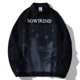 Men's Long Sleeved T Shirt Printed Long Sleeve Shirt Men's Ins Loose Pattern Lapel Shirt Outer Wear