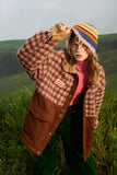 Unisex Jacket Autumn Woolen Contrast Color Coat Women's Clothing
