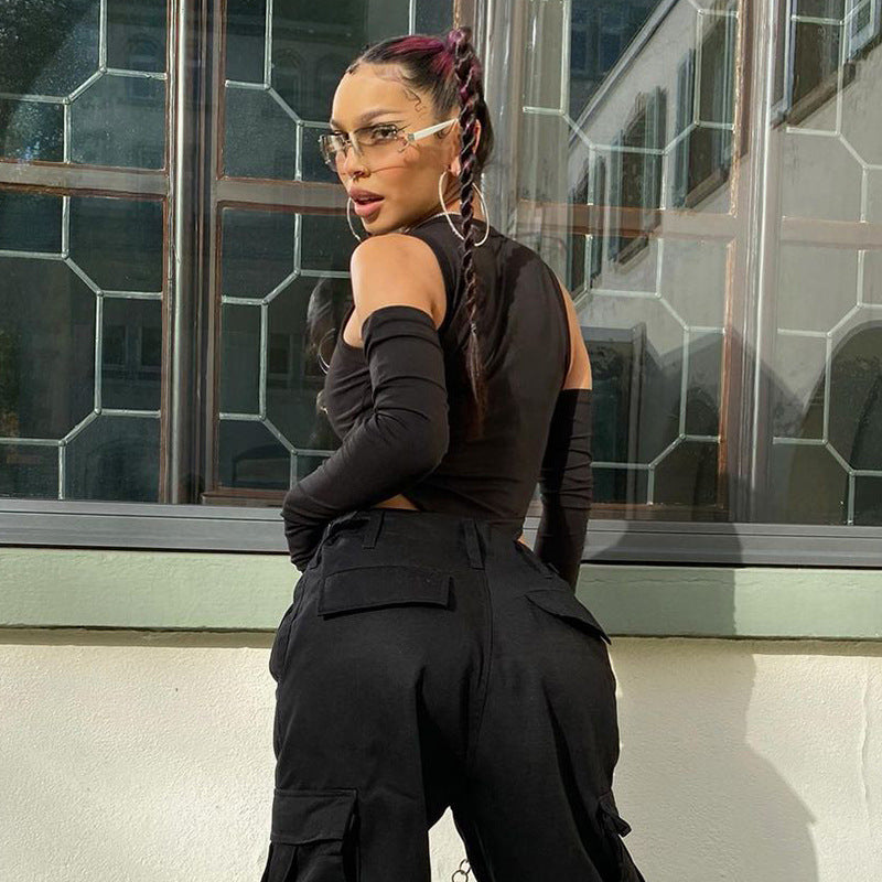 Women Jumpsuit Summer Sexy round Neck Base Jumpsuit