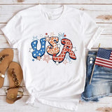 Women's Independence Day T Shirt round Neck Short Sleeve T-shirt Women's Top