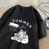 Summer Cat T Shirt for Men Women American Street