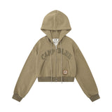 Women Hoodie Cropped Hoodie Girls Spring and Autumn Loose Cardigan Coat