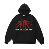 Men Hoodie Spider Web Printed Sweater Men's Loose Pullover Hoodie Autumn and Winter