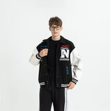 Varsity Jacket Vintage Towel Embroidery Baseball Uniform Loose