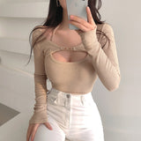 Women Long Sleeve Shirt Long Sleeve Halter Spaghetti Straps Vest for Women