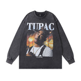 Men Long Sleeve Shirt Washed Long Sleeve Bottoming T-shirt Men and Women Oversize