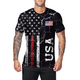 National Flag Day T Shirts Carnival Costume Men Sua Flag Printed T-shirt round Neck Short Sleeve