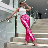 Women Pants Autumn Pu Skinny Trousers Women Straight-Leg Pants