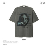 American vintage street T-shirt pure cotton retro men's and women's summer loose