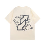Men T Shirt Puff Print Short Sleeve T-shirt Men and Women Hip Hop Loose