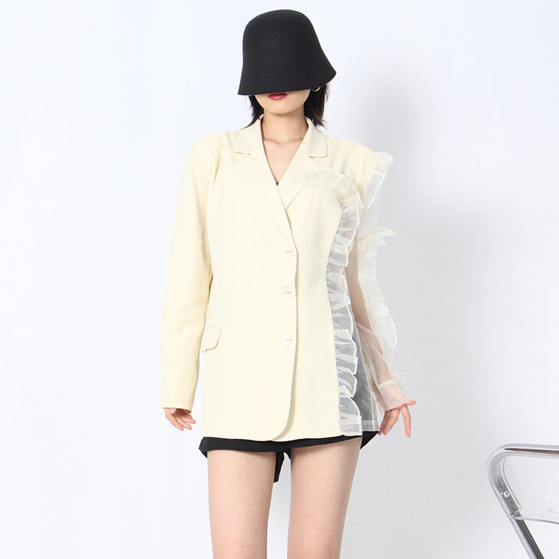 Frankie Shop Hourglass Blazer Autumn Fashion Splicing Coat