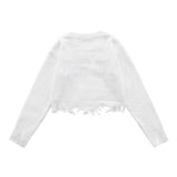Women Sweater Short Sweater Girls' Casual Autumn round Neck Sweater