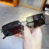 Chrome Hearts Sunglasses Versatile UV Protection Sunglasses Fashion Frameless