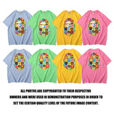 Bathing Ape T Shirt Printed Round Neck Casual Short Sleeve Multi-Color Blocks Ape Head T-shirt
