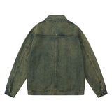 Men Denim Jacket Denim Jacket Men's Pu Shuai Washed Old Dyed Jacket