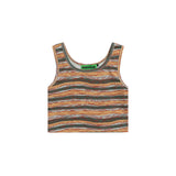 Women Vest Striped Short Style Vest Girls Summer Sleeveless Sports