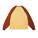 Men Hoodie Printed Crew Neck Sweatshirt Boys Casual Loose Color Matching