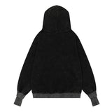 Men Hoodie Distressed Washed Hooded Sweater