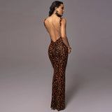 Women Desses Sleeveless Leopard Print Dress