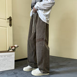 Men Sweatpants Embroidered Corduroy Pants Men's Loose Straight