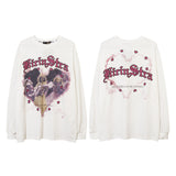 Men Long Sleeve Shirt Floral Print Long Sleeve T-shirt Men Loose Casual Top