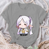 Frieren Graphic Print T-Shirt Women Casual Round