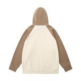 Men Hoodie Printed Pullover Hooded Sweater Men's Stitching Raglan Sleeve Sports Hoodie