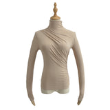 Women T-Shirt Bottoming Shirt T-shirt Slim Long Sleeve Top Women