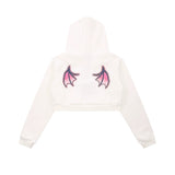 Women Hoodie Printed Hooded Short Sweater Women's Autumn Leisure Long Sleeve Hoodie