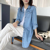 Women T-shirt Denim Shirt Women's Long Sleeve Shirt