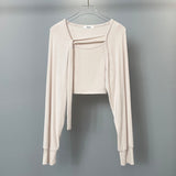Women Long Sleeve Shirt Women's Vest Braces Long Sleeve Coat