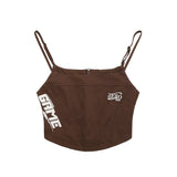 Women Vest Back Camisole Back Letter Print Girls Bottoming Vest