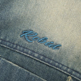 Men Denim Jacket Men's Personality Cat Raw-Cut Edges Stitching Loose Jacket