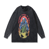 Men Long Sleeve Shirt American Printed round Neck Long Sleeve Sweater for Men and Women Couple Autumn and Winter