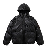 Unisex Down Jacket Men's Winter Thickened Leather Hooded Cotton Jacket